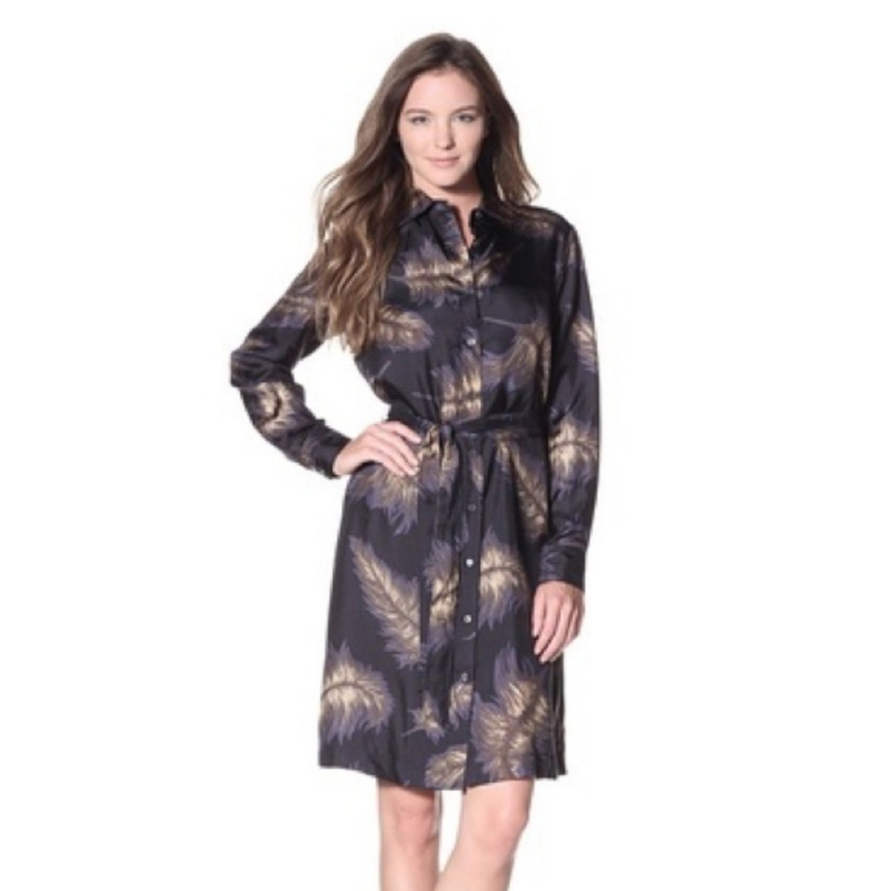 Craig Taylor Tinsley. Volare Silk Shirt Dress Navy
